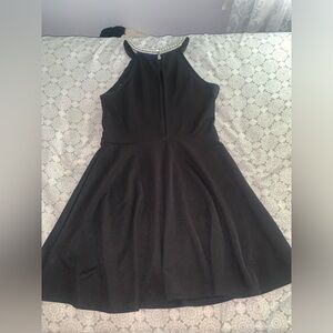 Charlotte Russe Black Rhinestone Halter Neck Dress Size Medium